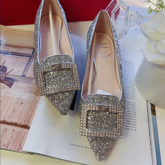 Roger Vivier Crystal Glittered Flat Size38 - Picture 2 of 3